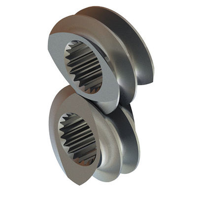 Elementos de compresión de línea Tolerancias 0,02 mm Extrusor de tornillo doble Elementos de tornillo para la industria alimentaria